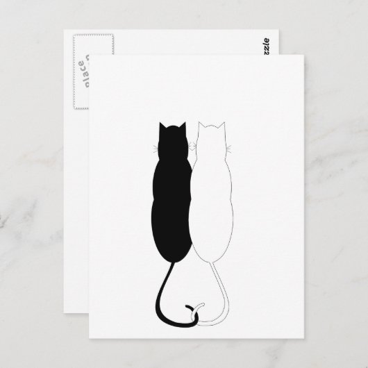 Ebony en eierkatten briefkaart (Voorkant / Achterkant)