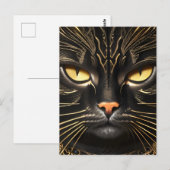 Ebony en Gold Cat Briefkaart (Voorkant / Achterkant)