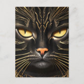 Ebony en Gold Cat Briefkaart (Voorkant)