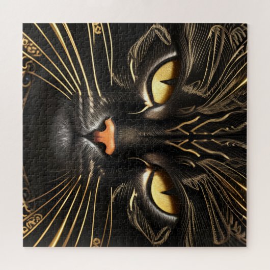 Ebony en Gold Cat Legpuzzel (Horizontaal)