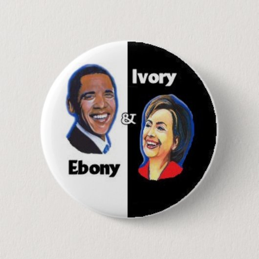 Ebony en ivoor ronde button 5,7 cm (Voorkant)