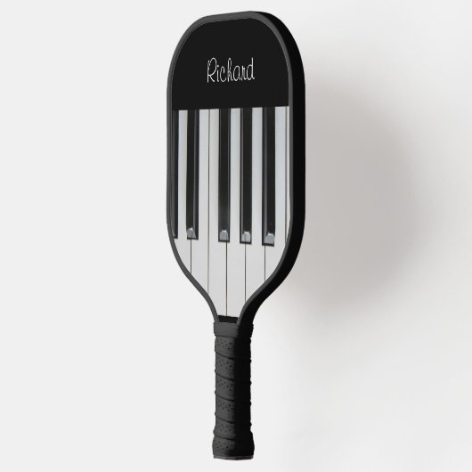 Ebony en Ivory aangepaste tekst Pickleball Paddle (Links)