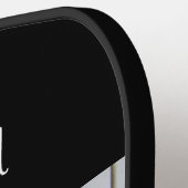 Ebony en Ivory aangepaste tekst Pickleball Paddle (Links Detail)