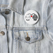 Ebony en Ivory Mouse Love Ronde Button 5,7 Cm (In situ)