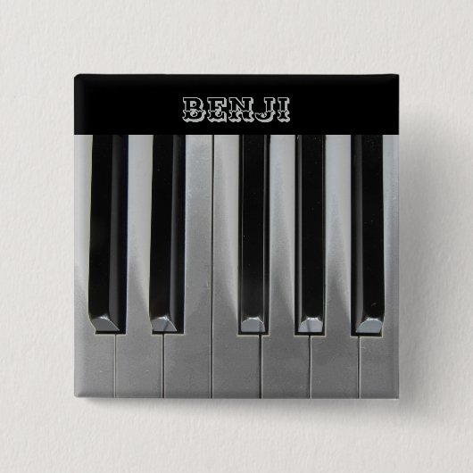 Ebony en Ivory Vierkante Button 5,1 Cm (Voorkant)
