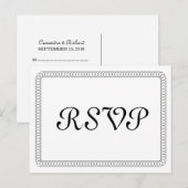 Ebony Encirled Rond RSVP Briefkaart (Voorkant / Achterkant)