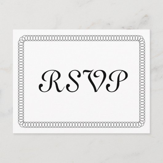 Ebony Encirled Rond RSVP Briefkaart (Voorkant)