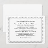 Ebony Encirled Ronde Wedding Invite Kaart (Voorkant / Achterkant)