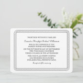 Ebony Encirled Ronde Wedding Invite Kaart (Staand voorkant)