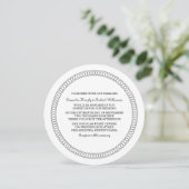 Ebony Encirled Round Wedding Invite Kaart (Staand voorkant)