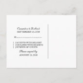 Ebony Encirled Ticket RSVP Briefkaart (Achterkant)