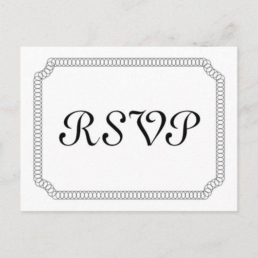 Ebony Encirled Ticket RSVP Briefkaart (Voorkant)