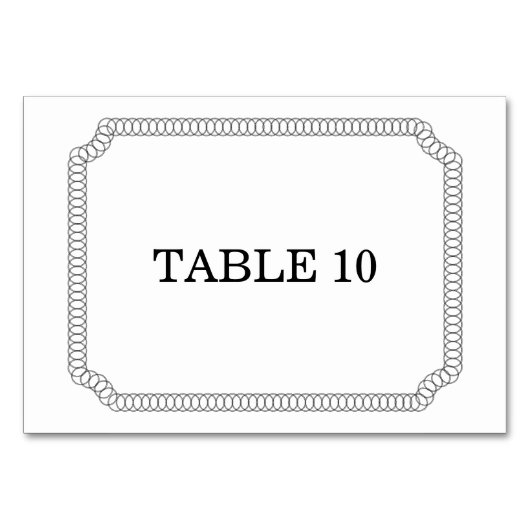 Ebony Encirled Ticket Table Kaart (Voorkant)