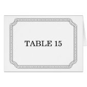 Ebony Encirled Ticket Table Number Kaart (Voorkant Horizontaal)