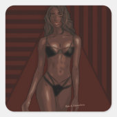 ebony eyes vierkante sticker (Voorkant)