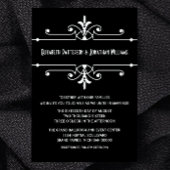 Ebony Fancy ornamental Wedding Invite Kaart