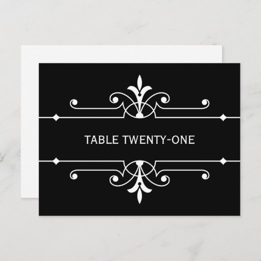 Ebony Fancy versiental Table Number Briefkaart (Voorkant / Achterkant)