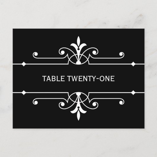 Ebony Fancy versiental Table Number Briefkaart (Voorkant)