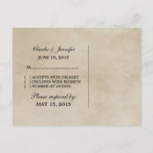 Ebony Floral RSVP Briefkaart (Achterkant)