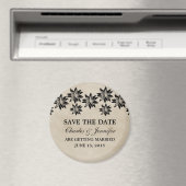 Ebony Floral  Save the Date Magnet (Insitu (Vaatwasser))