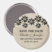 Ebony Floral  Save the Date Magnet (Voorkant / Achterkant)