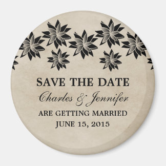 Ebony Floral  Save the Date Magnet