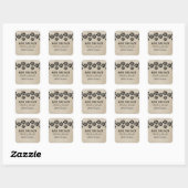 Ebony Floral Vintage Save the Date Stickers (Vel)