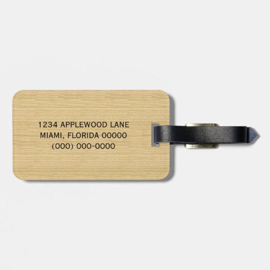 Ebony French Flourish Bagagelabel (Achterkant horizontaal)