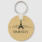 Ebony French Flourish Sleutelhanger (Voorkant)