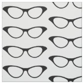Ebony Girly Geek Glasses Fabric Stof (Swatch)