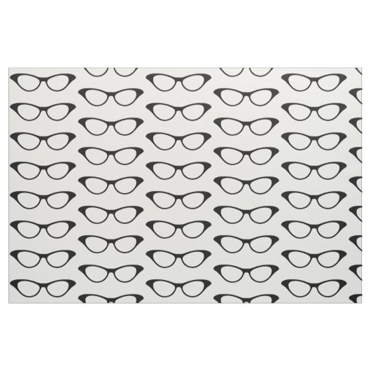 Ebony Girly Geek Glasses Fabric Stof (Fat Quarter)
