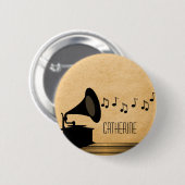 Ebony  Gramophone Button (Voorkant /achterkant)