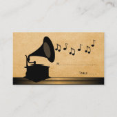 Ebony Gramophone Place Card Plaatskaartje (Voorkant)