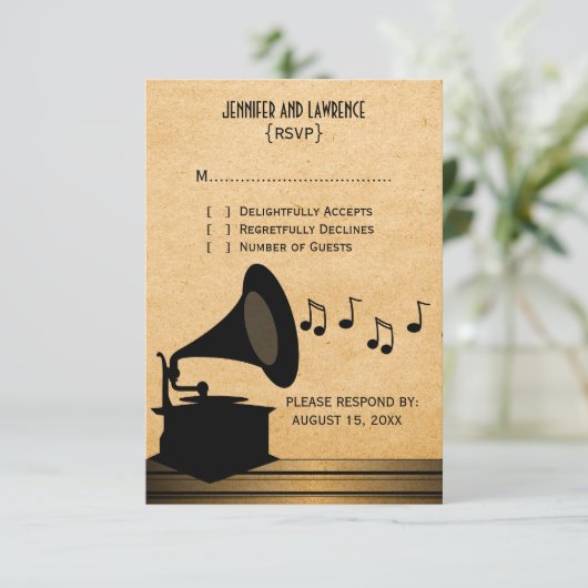 Ebony Gramophone Response Kaart (Staand voorkant)