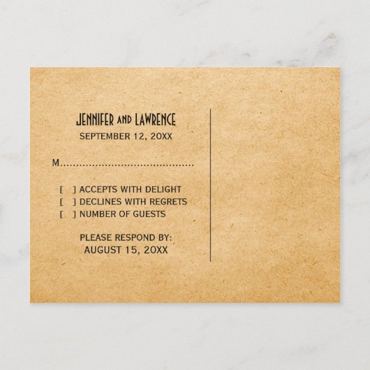 Ebony Gramophone RSVP Briefkaart (Achterkant)