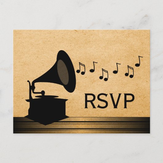 Ebony Gramophone RSVP Briefkaart (Voorkant)
