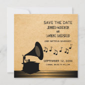 Ebony  Gramophone Save the Date Invite (Voorkant)
