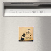 Ebony  Gramophone Save the Date Magnet (Insitu (Vaatwasser))