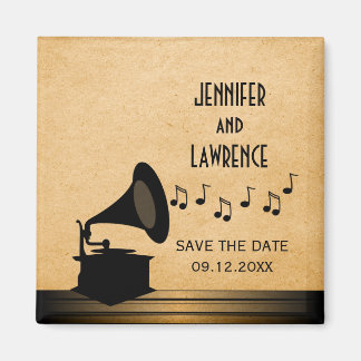 Ebony  Gramophone Save the Date Magnet