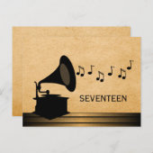 Ebony  Gramophone Table Briefkaart (Voorkant / Achterkant)