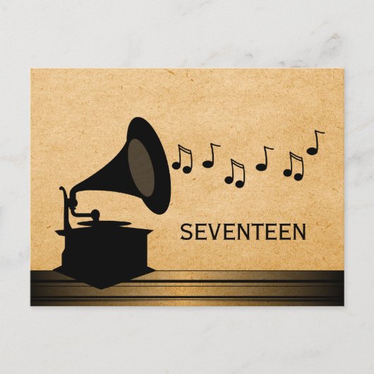 Ebony  Gramophone Table Briefkaart (Voorkant)