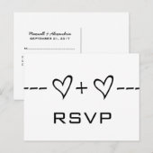 Ebony Heart Equation RSVP Briefkaart (Voorkant / Achterkant)