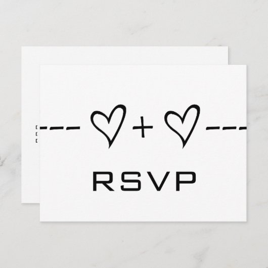 Ebony Heart Equation RSVP Briefkaart (Voorkant / Achterkant)