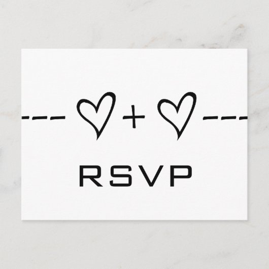 Ebony Heart Equation RSVP Briefkaart (Voorkant)