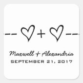 Ebony Heart Equation Wedding Stickers (Voorkant)