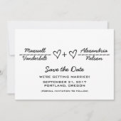 Ebony Heart vergelijking sparen de Datum uitnodige Kaart (Voorkant)