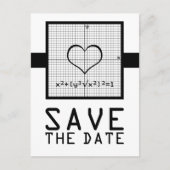 Ebony Heart Wiskunde Graph Save the Date Briefkaar Aankondigingskaart (Voorkant)