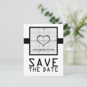 Ebony Heart Wiskunde Graph Save the Date Briefkaar Aankondigingskaart (Staand voorkant)