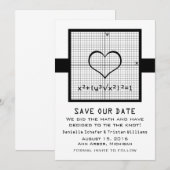 Ebony Heart Wiskunde Graph Save the Date Invite (Voorkant / Achterkant)