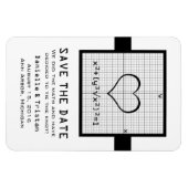 Ebony Heart Wiskunde Graph Save the Date Magnet Magneet (Horizontaal)